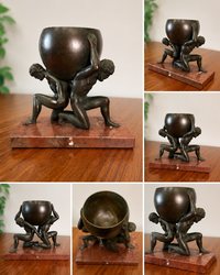 Bronze Schale mit Trägern