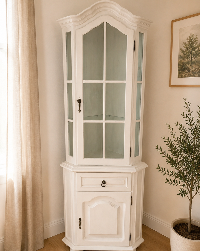 Weißer Eckschrank