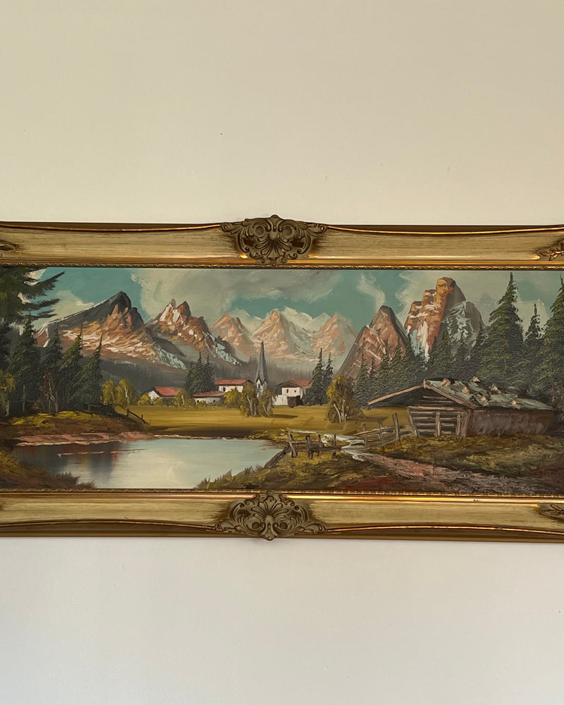 Dekoratives Landschaftsgemälde mit Bergmotiv