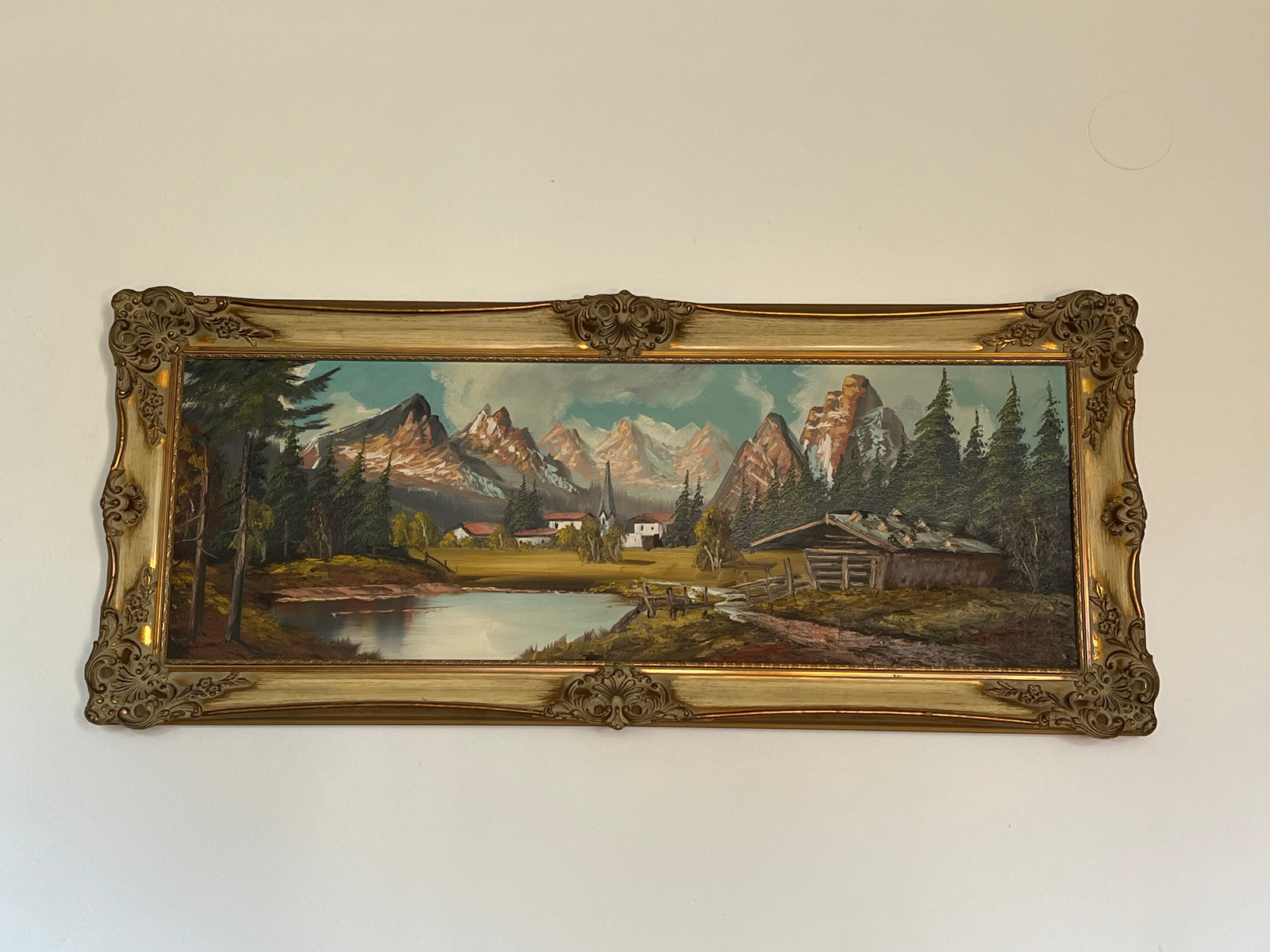 Dekoratives Landschaftsgemälde mit Bergmotiv