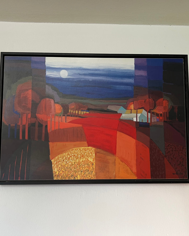 Modernes Landschaftsbild mit abstrakt-expressionistischer Wirkung