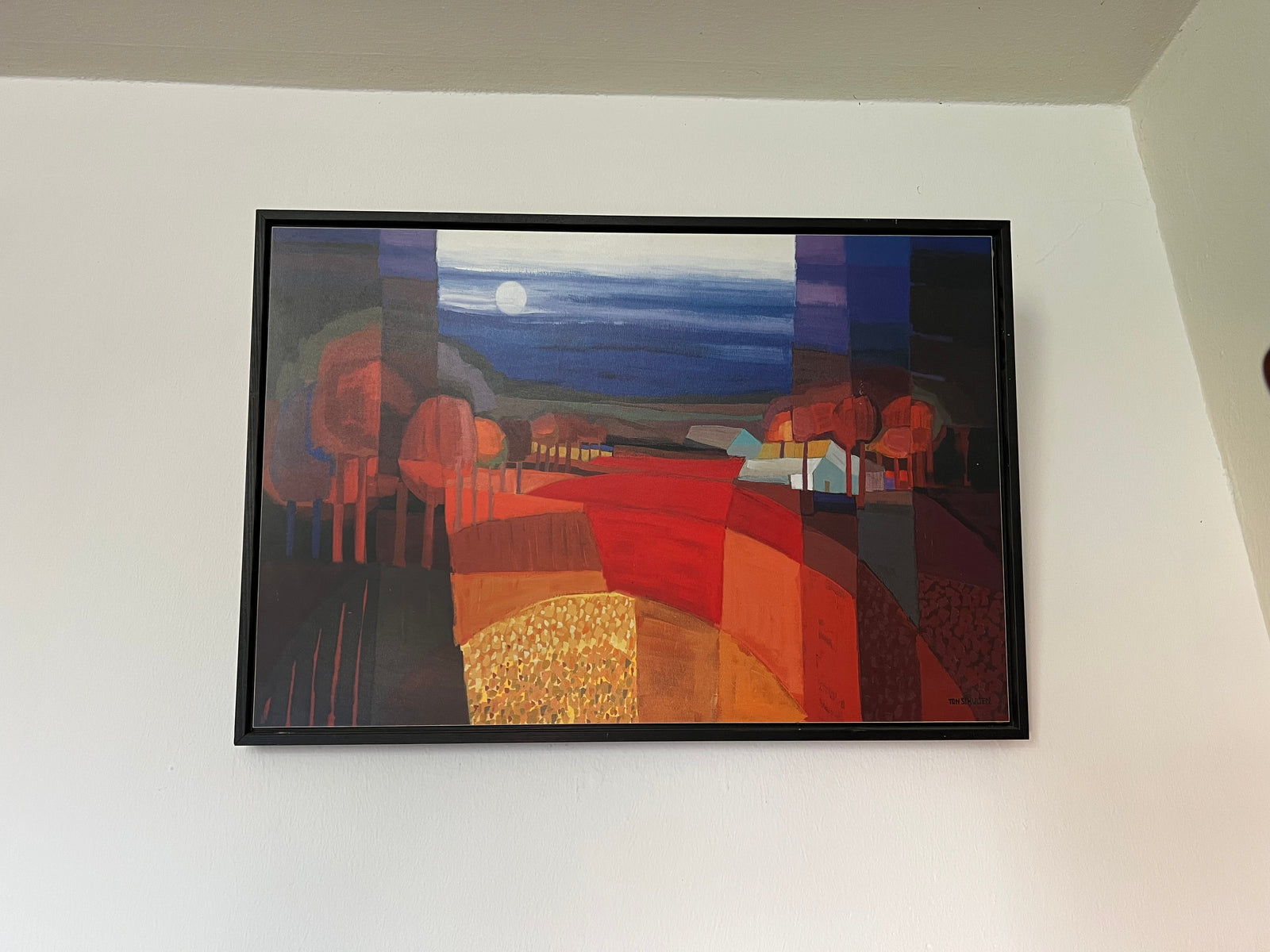 Modernes Landschaftsbild mit abstrakt-expressionistischer Wirkung