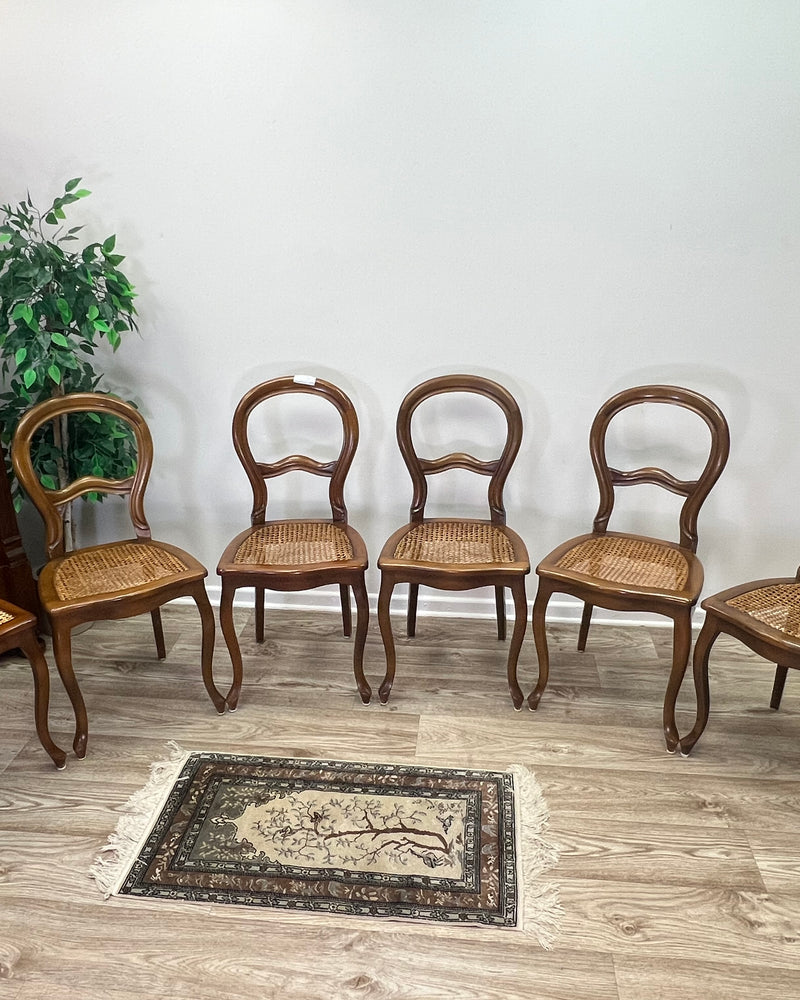 6 Louis-Philippe-Stühle um 1950 mit Wiener Geflecht
